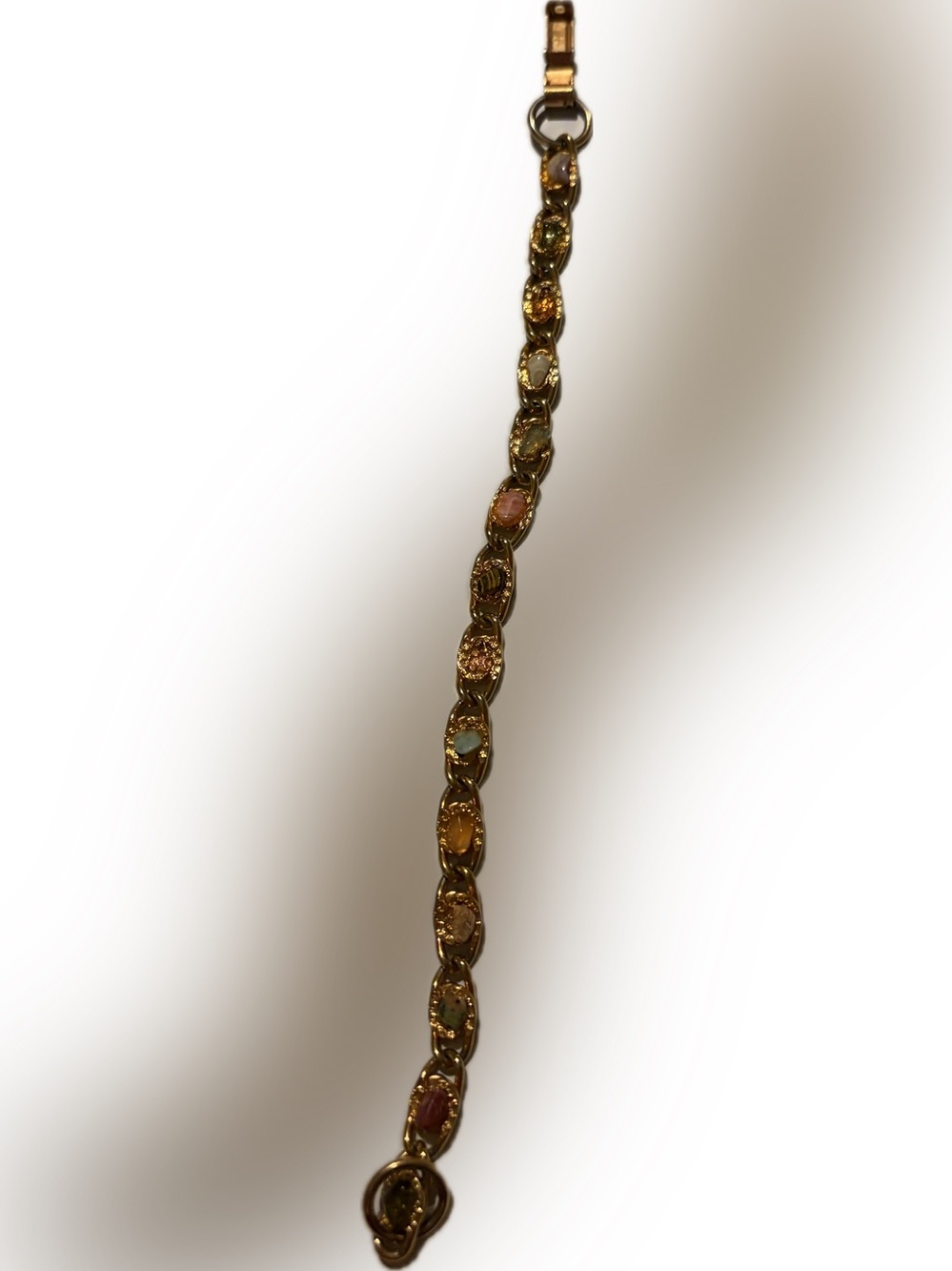 Vermil sterling silver gold Multi-semi precious Stone Tennis Bracelet